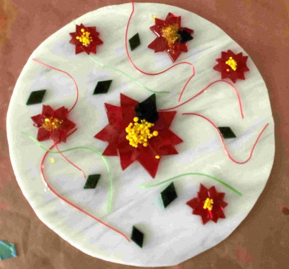 fused glass christmas ornament