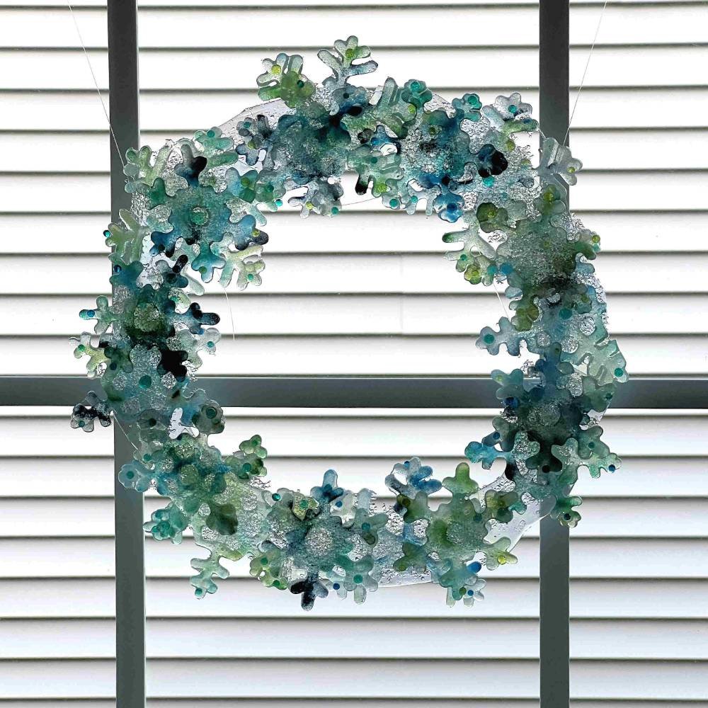 fused glass window wreaths