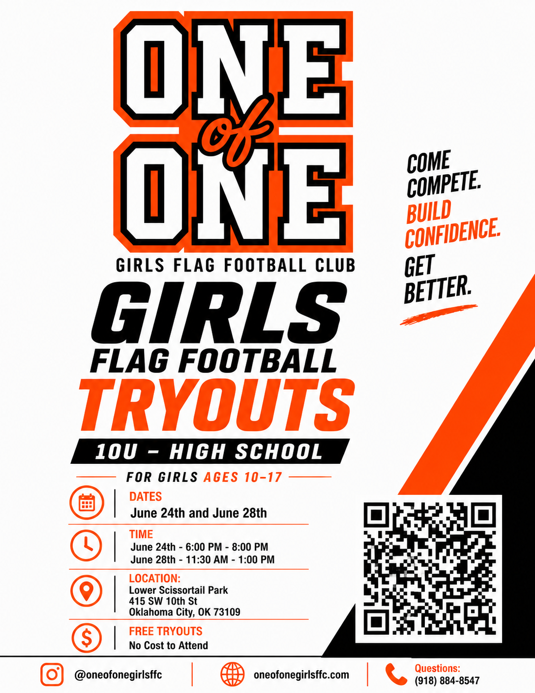 GIRLS FLAG FOOTBALL TRYOUTS 10U – HIGH SCHOOL  FOR GIRLS AGES 9–17