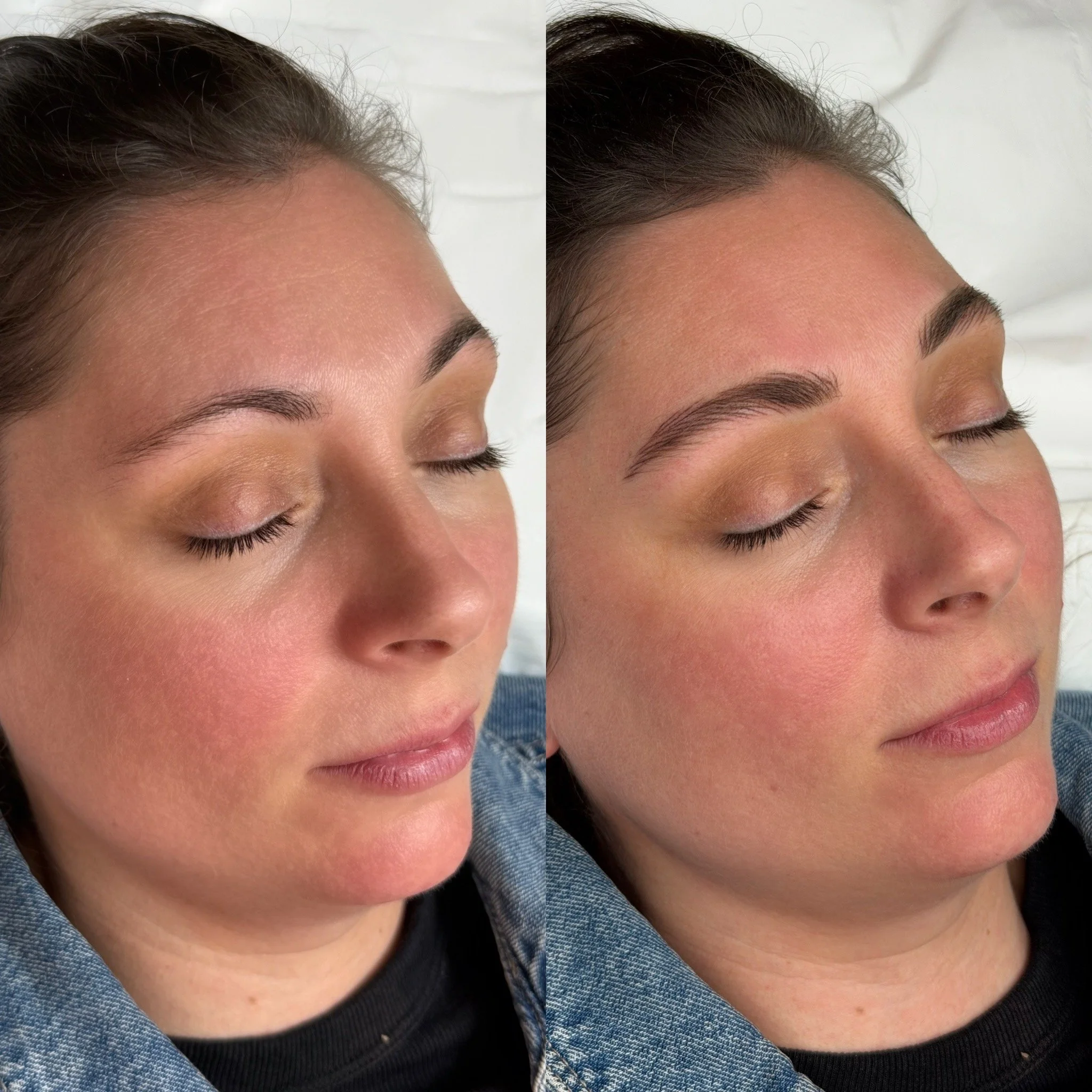 natural semi permanent eyebrows on sparse natural brows by sophie whimster