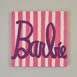 Dreamhouse Vibes – Barbiecore Pink Striped Canvas Wall Art