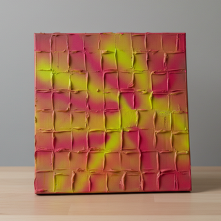 Fluorescent Flora – Pink & Green Textured Abstract Canvas Art