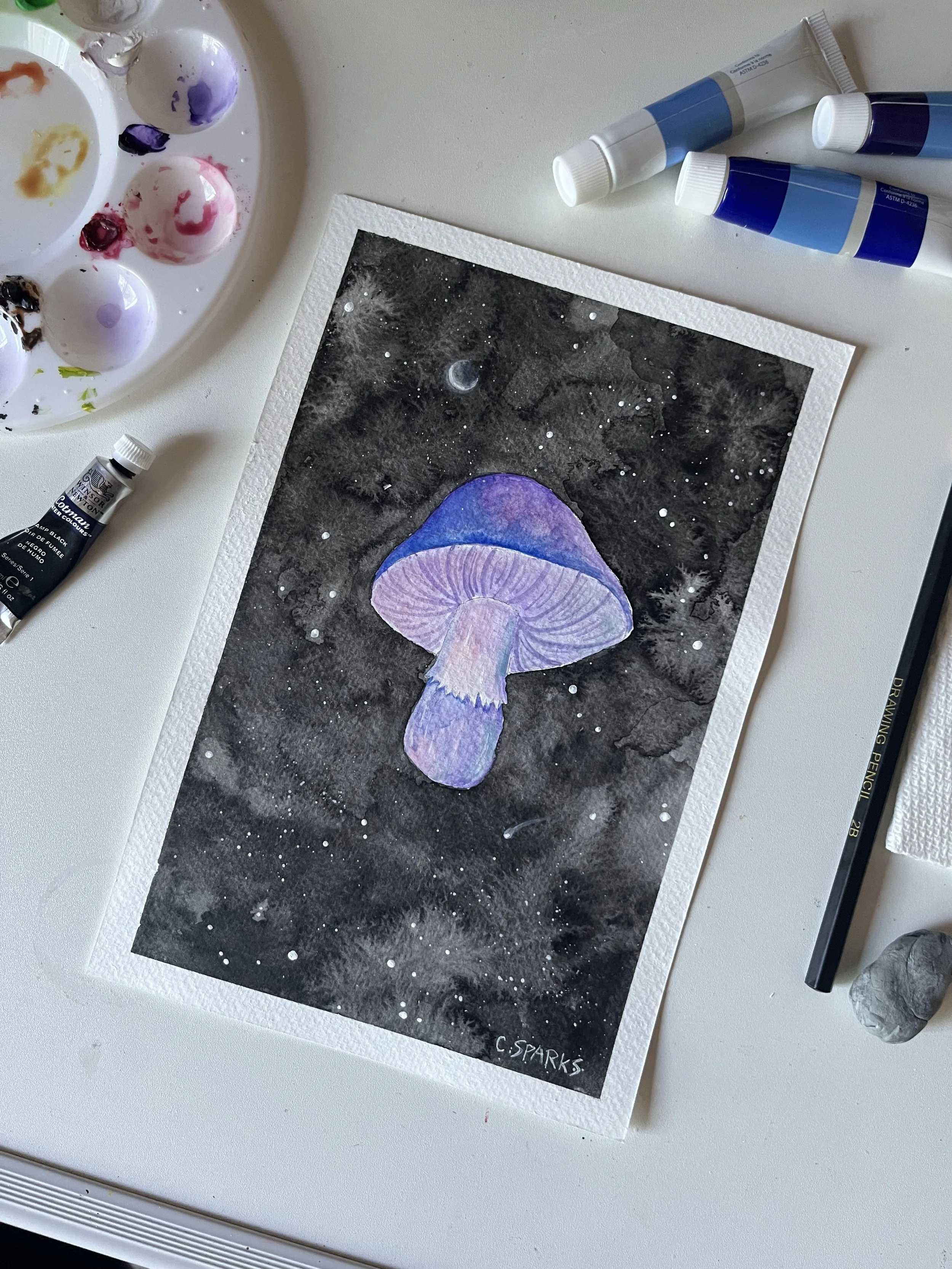 Watercolors: Celestial Mushrooms 