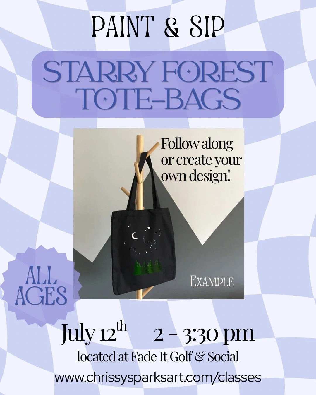 Paint &amp; Sip: Starry Forest Tote-Bags