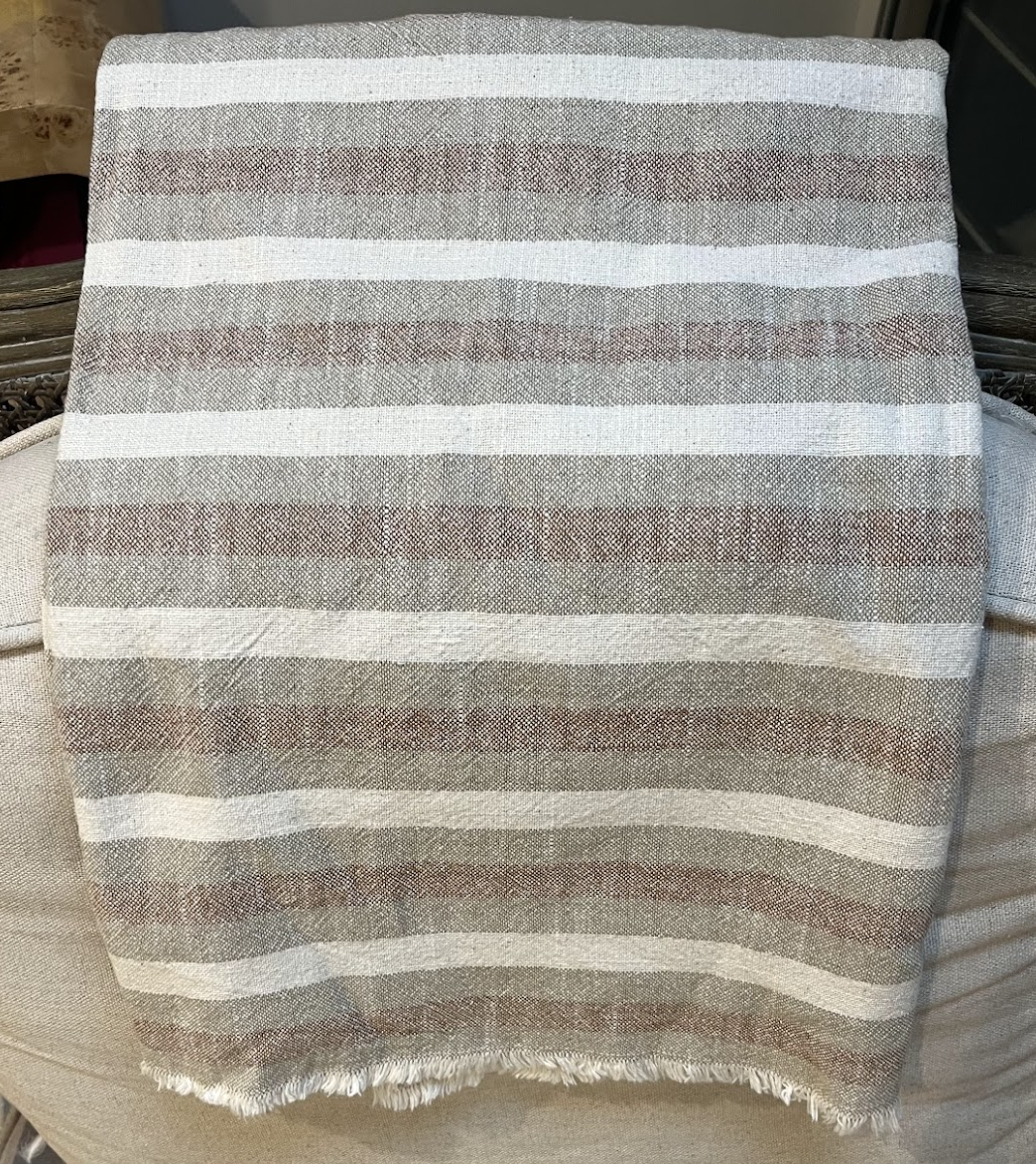 Milun Tan, Cream and Rust Throw