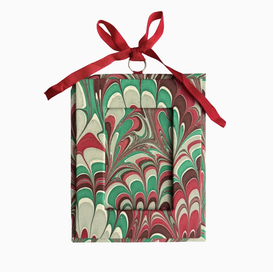 Holiday Marbled Picture Frame Ornament