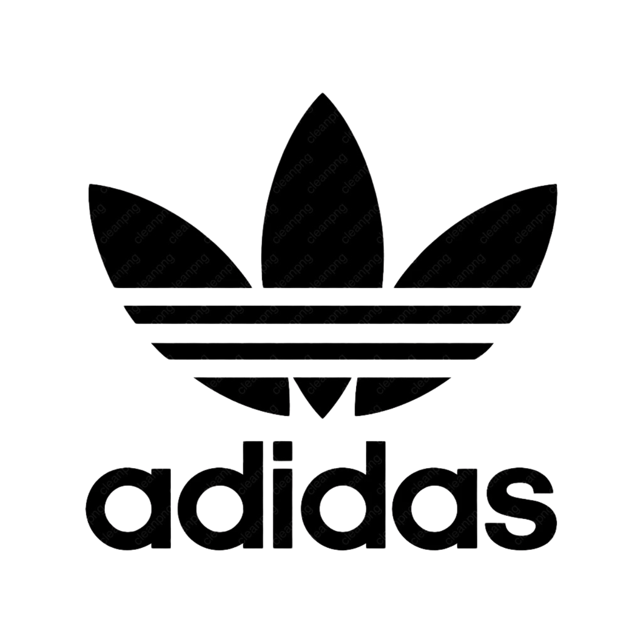 Black Adidas logo with three-leaf trefoil emblem and the word 'adidas' underneath.