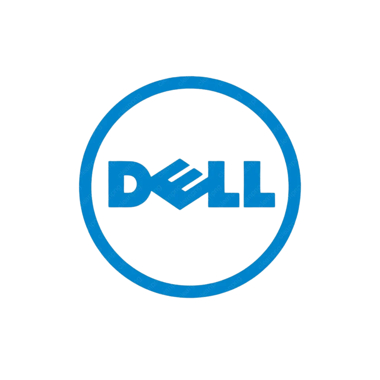 Dell logo with blue circular outline and the word 'Dell' in blue letters inside.