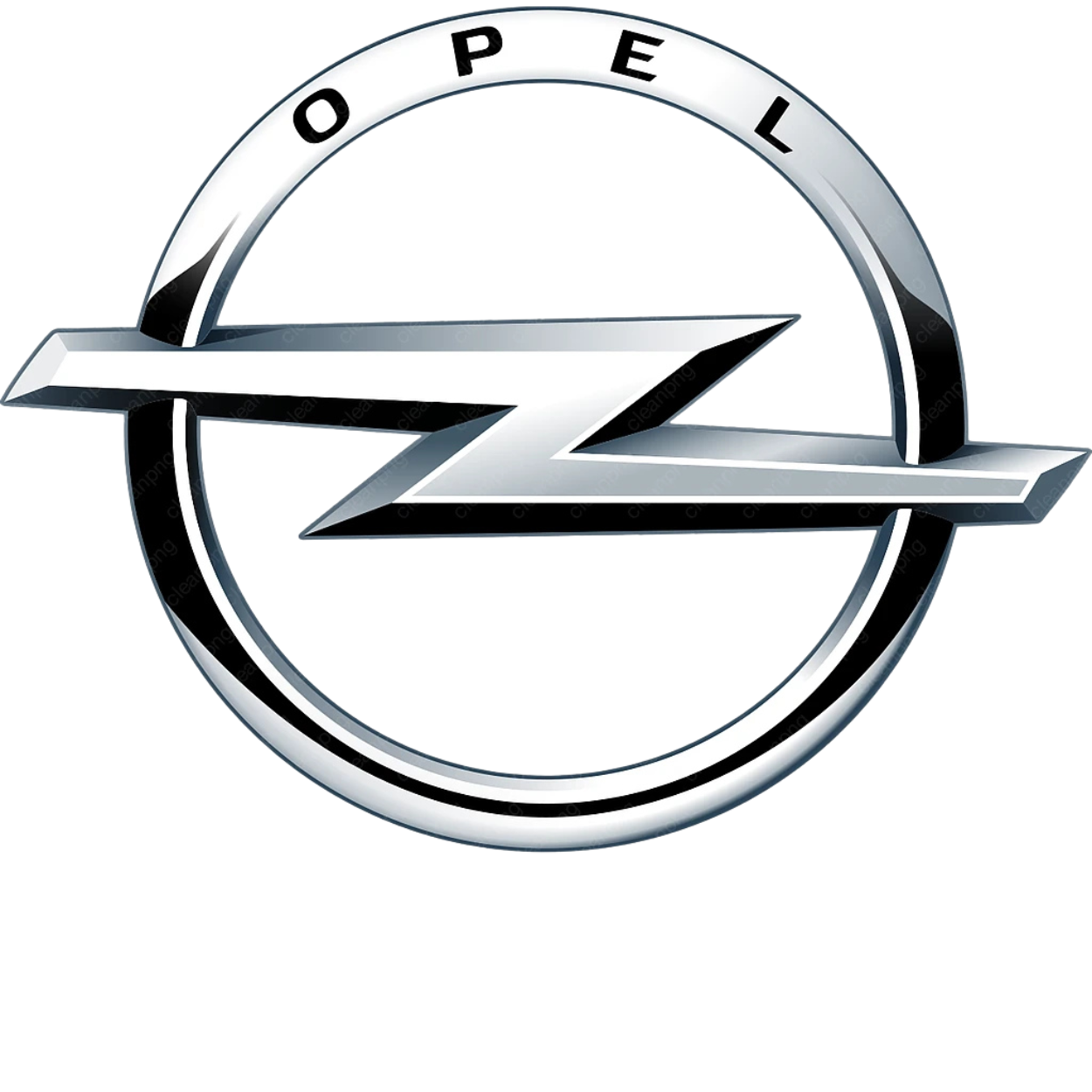 Silver Opel car logo with a chrome circle and a stylized letter 'Z' in the center.