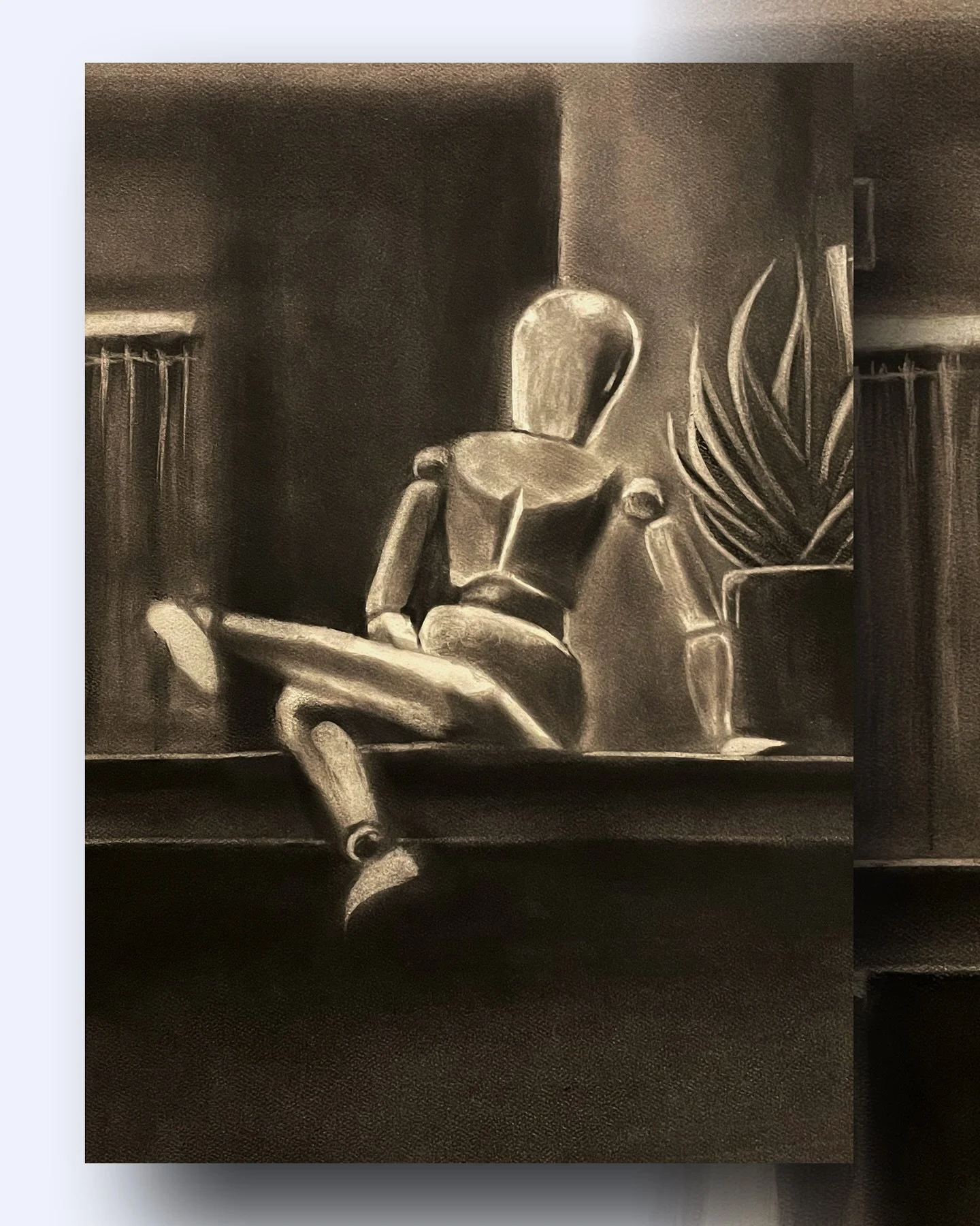 Switching back to charcoal sketches while I take a break from the digital sketches for a a little bit. I have accumulated several sketchbooks worth of unfinished sketches and this is me seeing things through haha.

Also, the model - Bob - holds his p