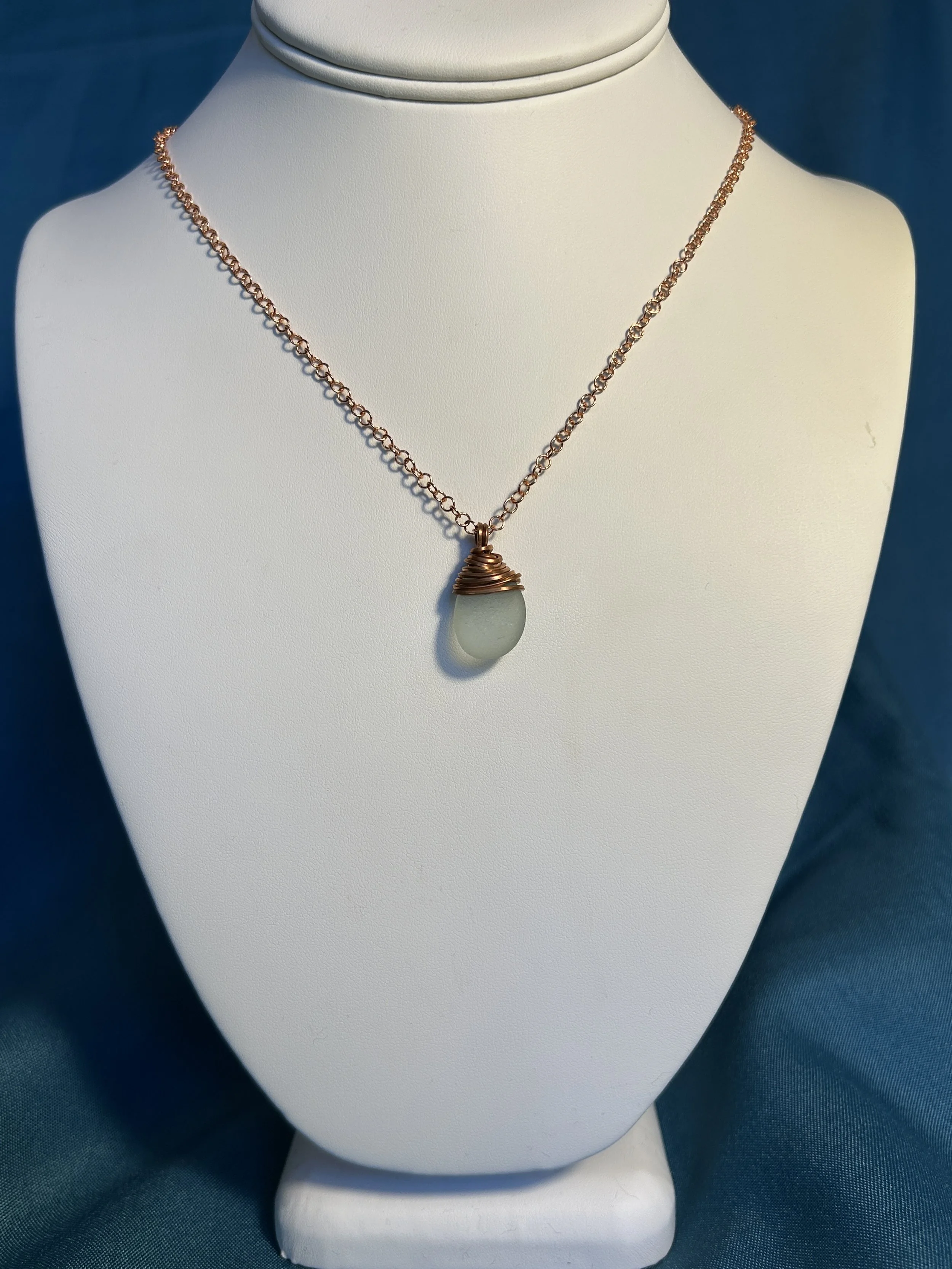 Copper wrapped pale seafoam