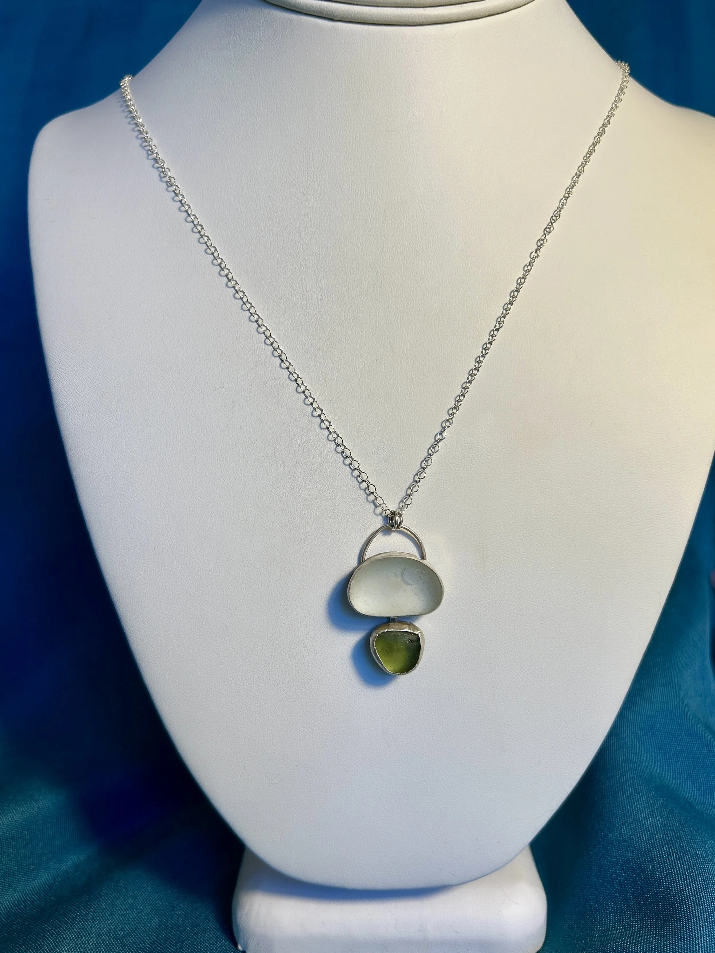 Clear and olive pendant