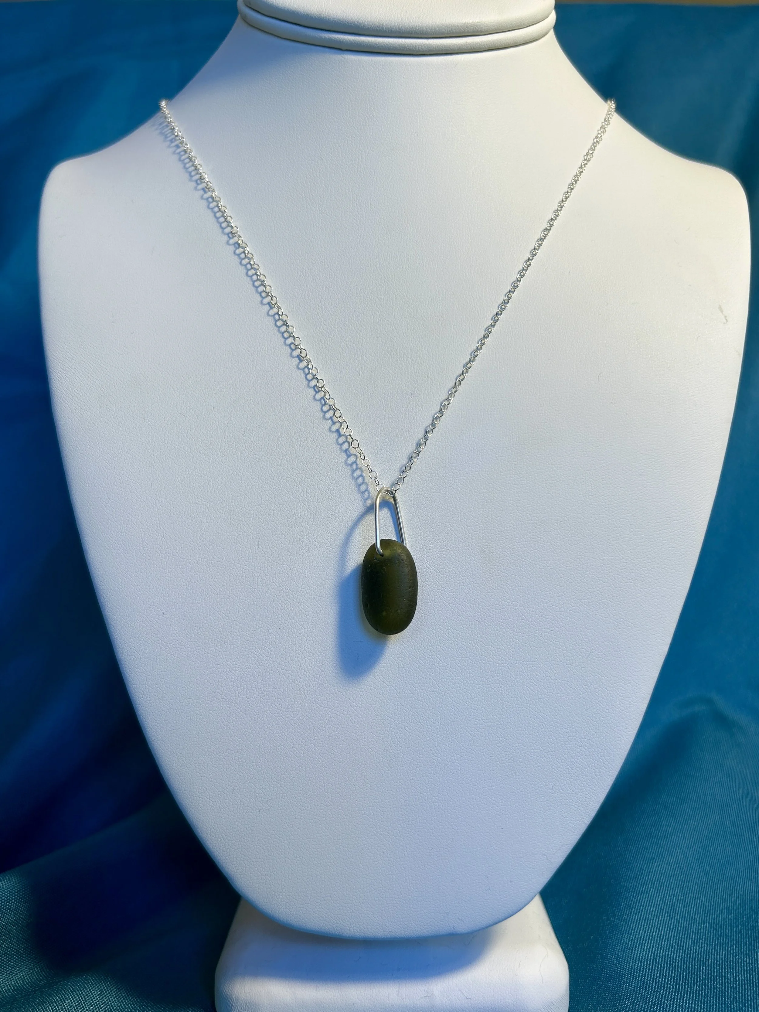 Green sea glass pendant