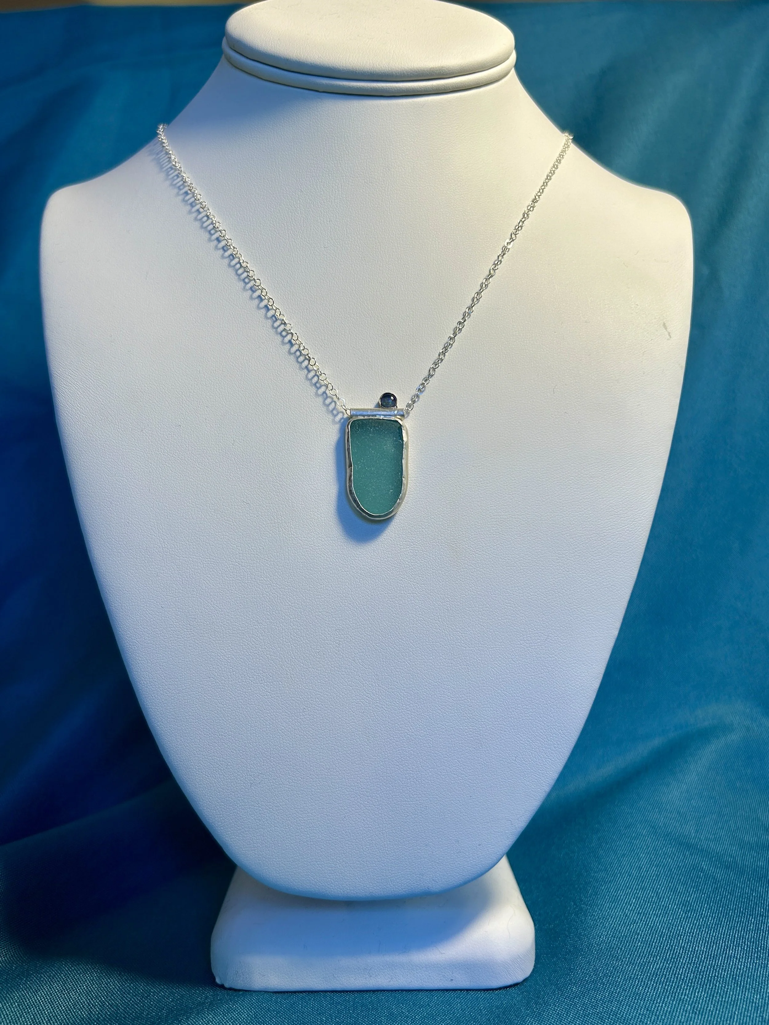 Aqua and Ethiopian opal pendant