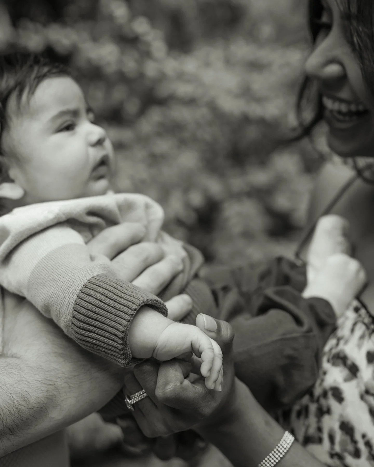 Kirti, David, and sweet baby Zayn in San Francisco Botanical Garden✨