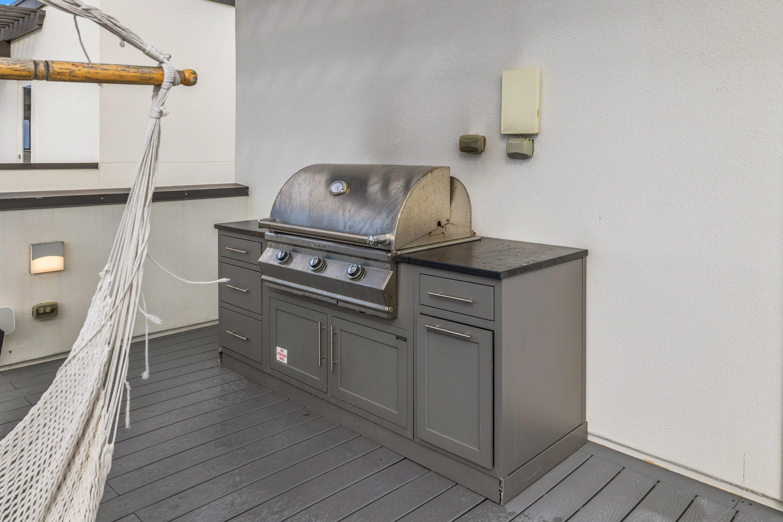 Rooftop deck gas grill