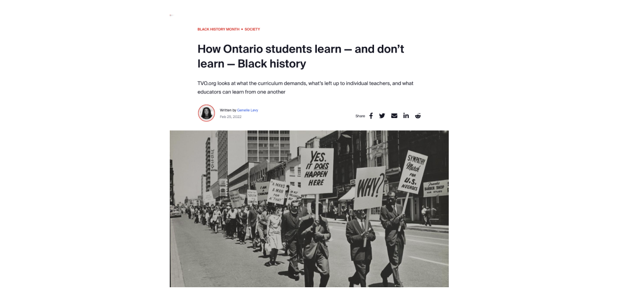 How Ontario students learn — and don’t learn — Black history