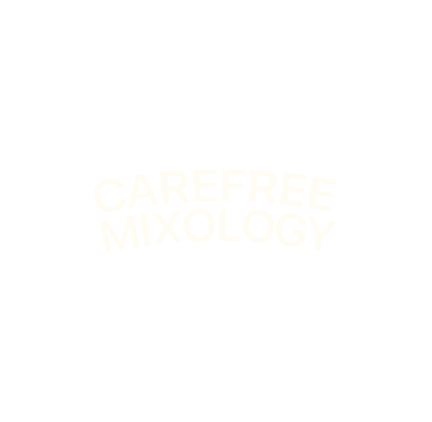 Black background with white text reading "Carefree Mixology."