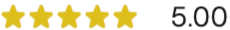 Five stars, 5.00 rating on Upwork