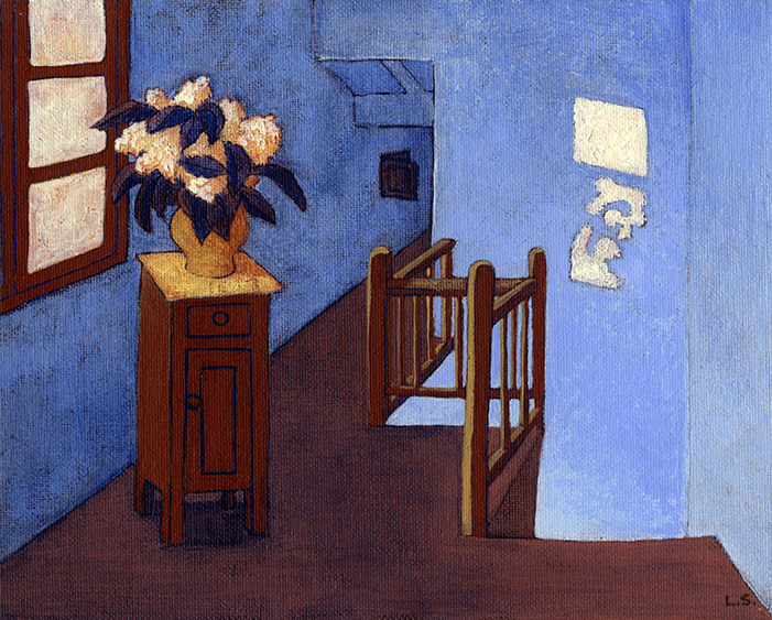 'Flos de Nispero Ca'n Bep' (loquat flowers in Bep's house) Oil on Board.