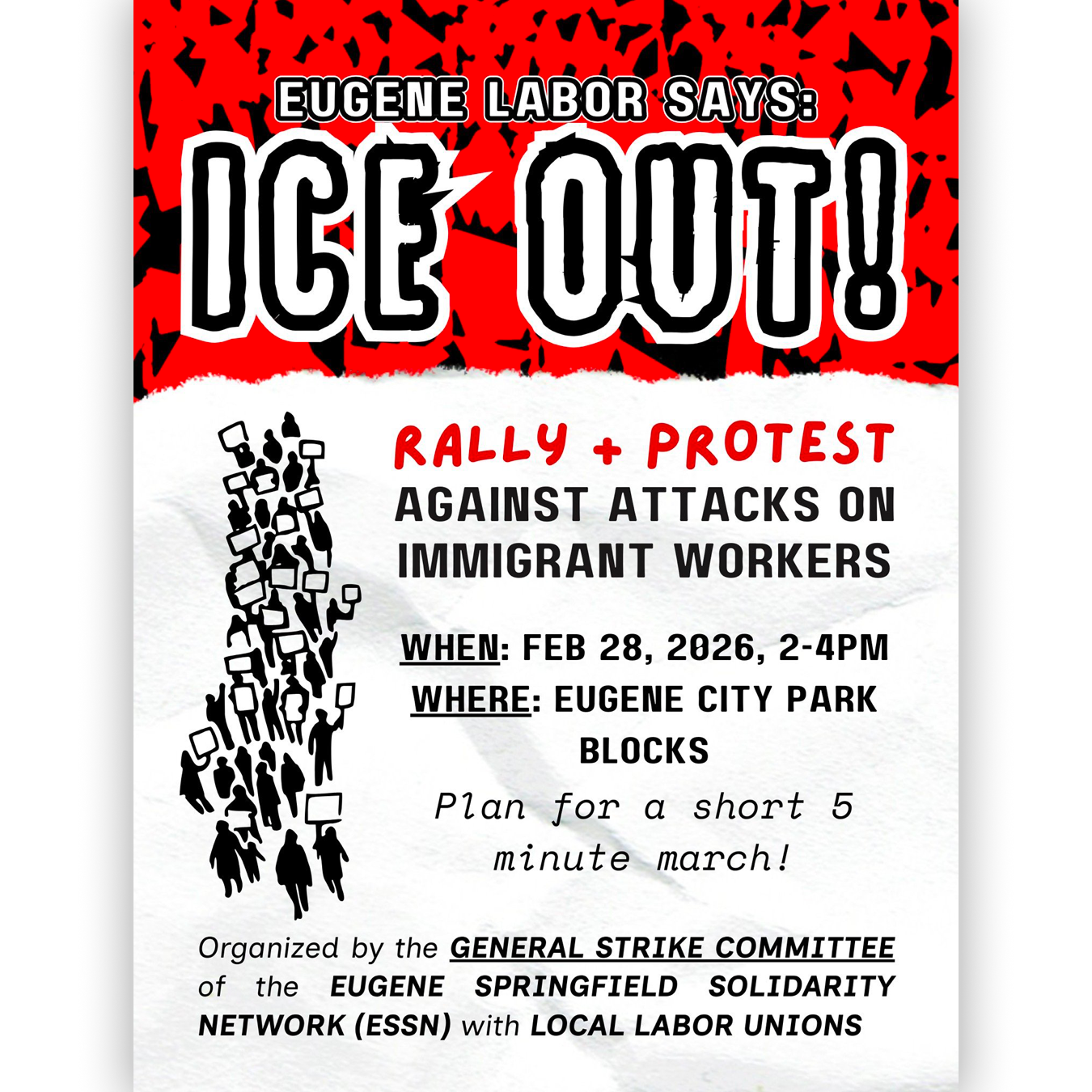 Eugene Labor Says ICE OUT!