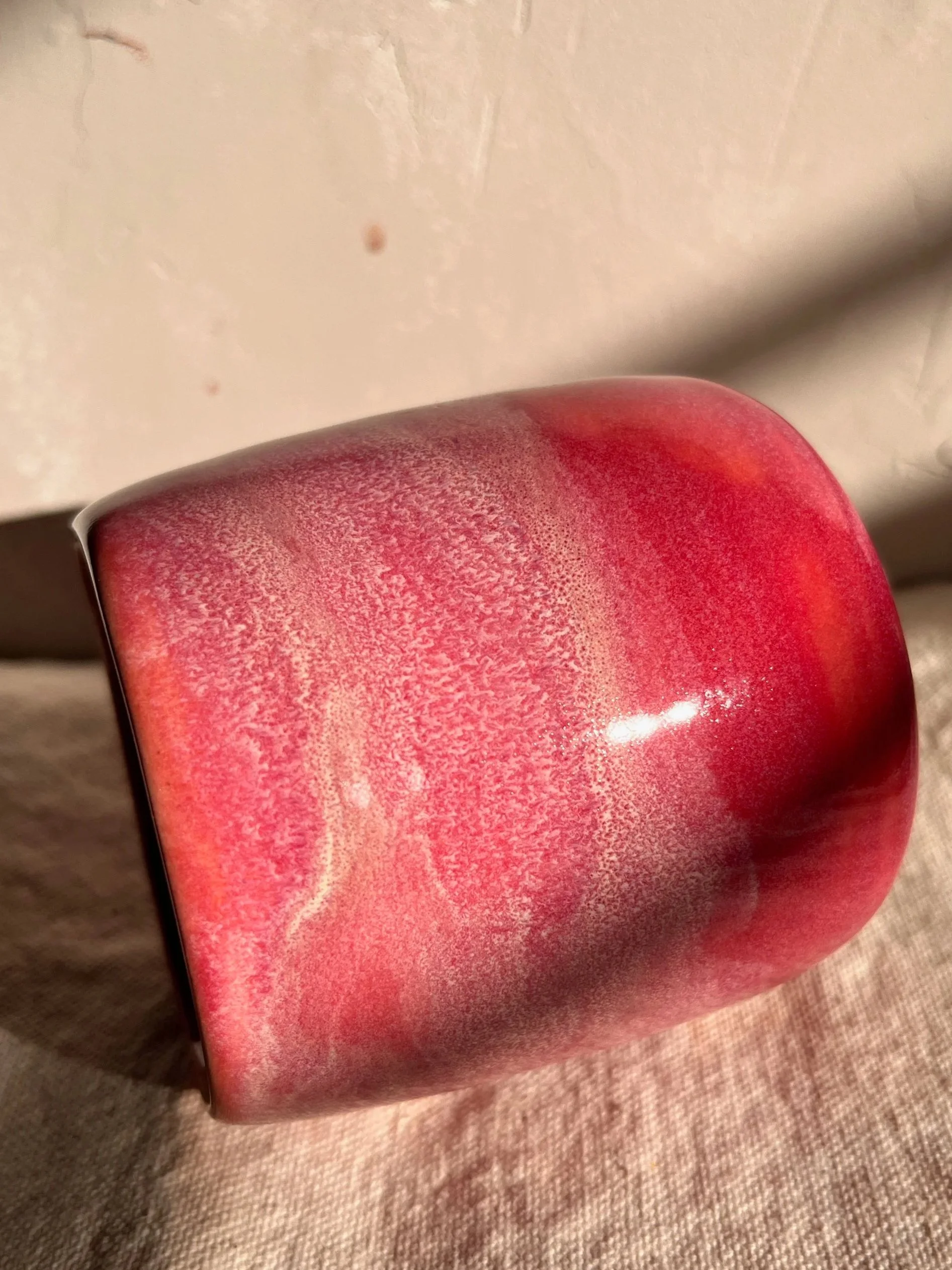 Hot Pink Porcelain Cup 