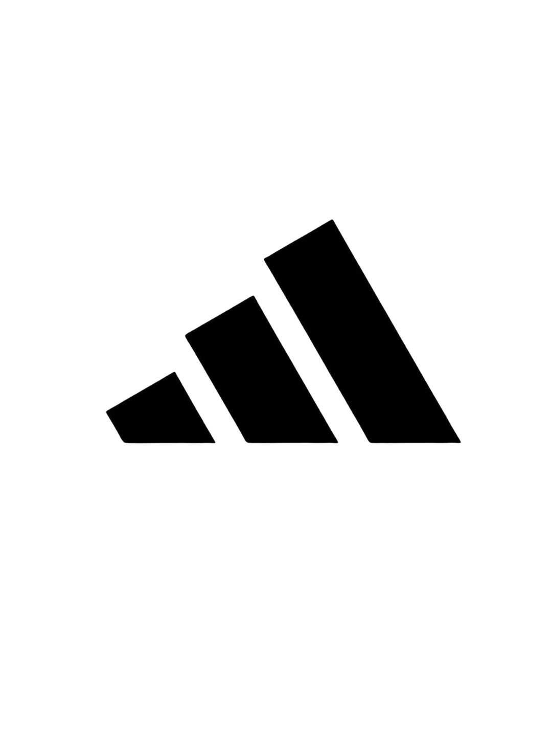Black Adidas logo with four slanted stripes on a white background.