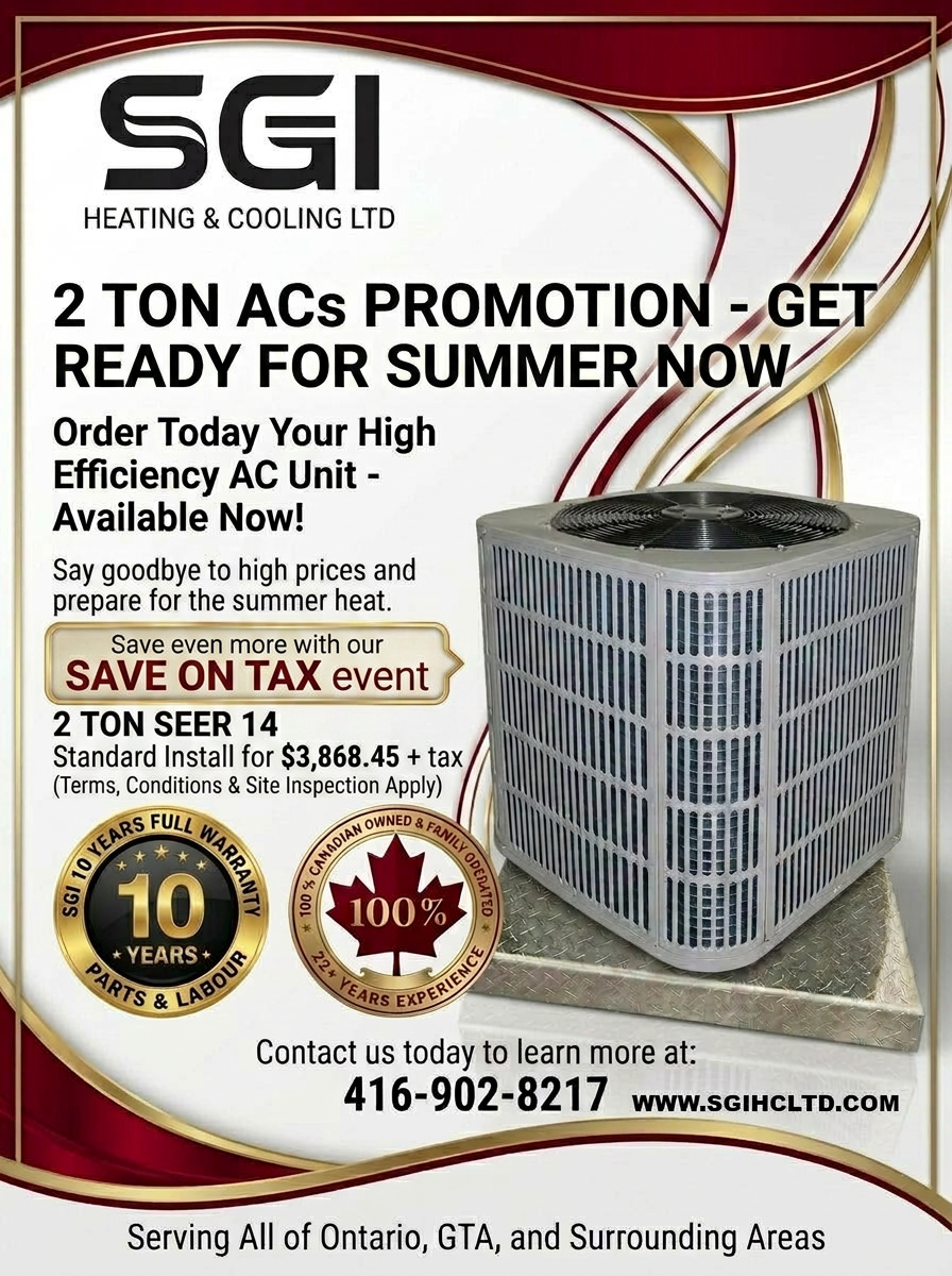 2 Ton AC Seer 14 - Spring Promo ( STANDARD INSTALL PRICE )