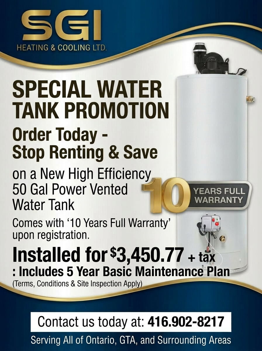 50 Gal High Efficiency - Power Vent Water Tank - ( INSTALLED PRICE ) $3,450.77