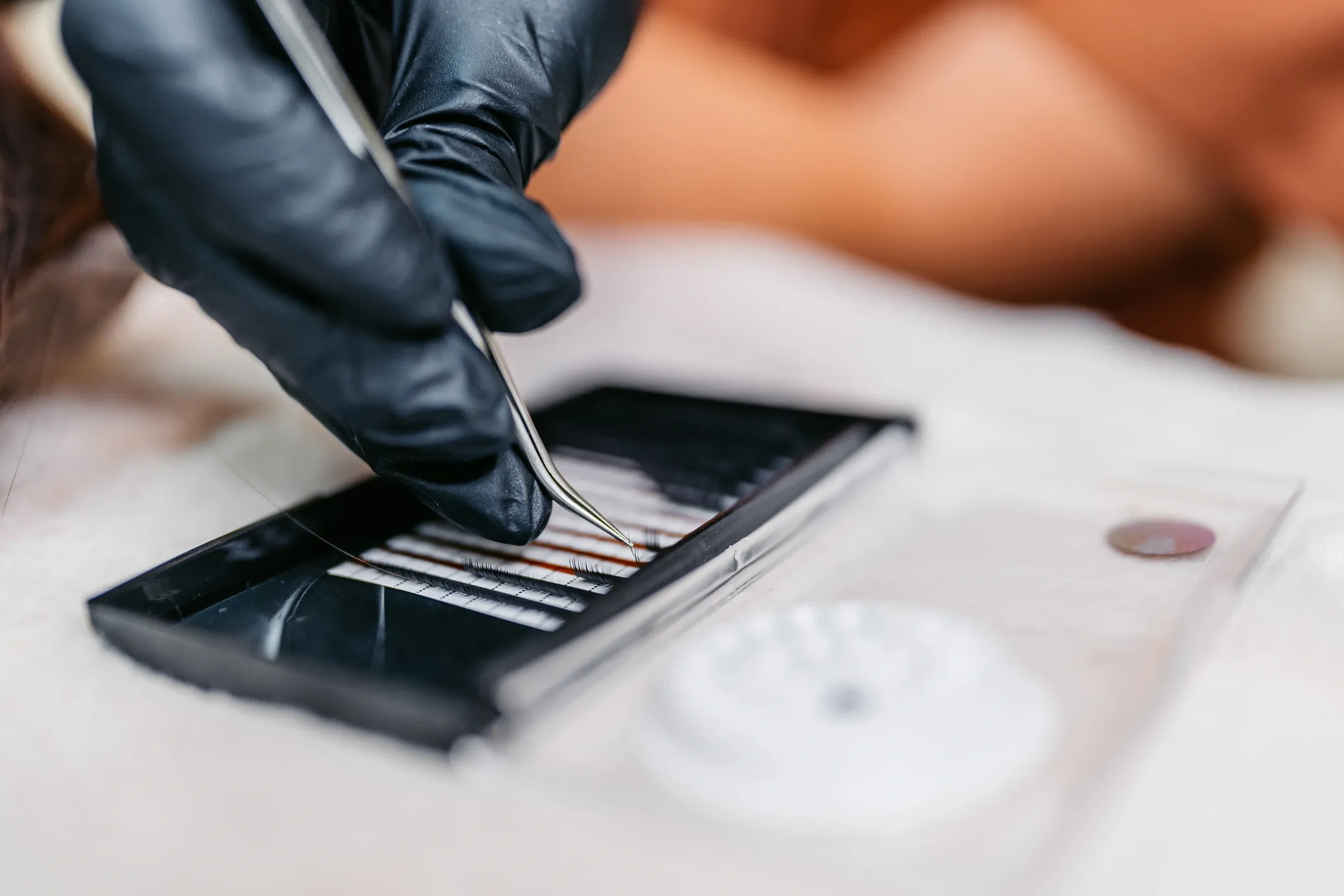 applying eyelash extensions