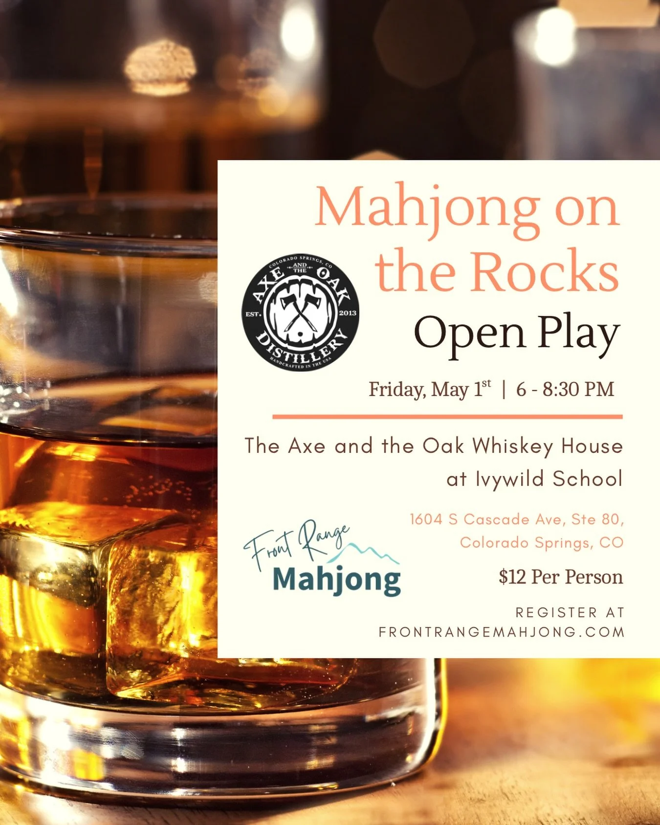 So excited for our first American Mahjong open play next Friday, May 1st at @axeandtheoakdistillery! 🥃 

Whether you&rsquo;re sipping cocktails or sticking with mocktails, their menu has something for everyone&mdash;come hang out and play! 🙌 🀄️

?