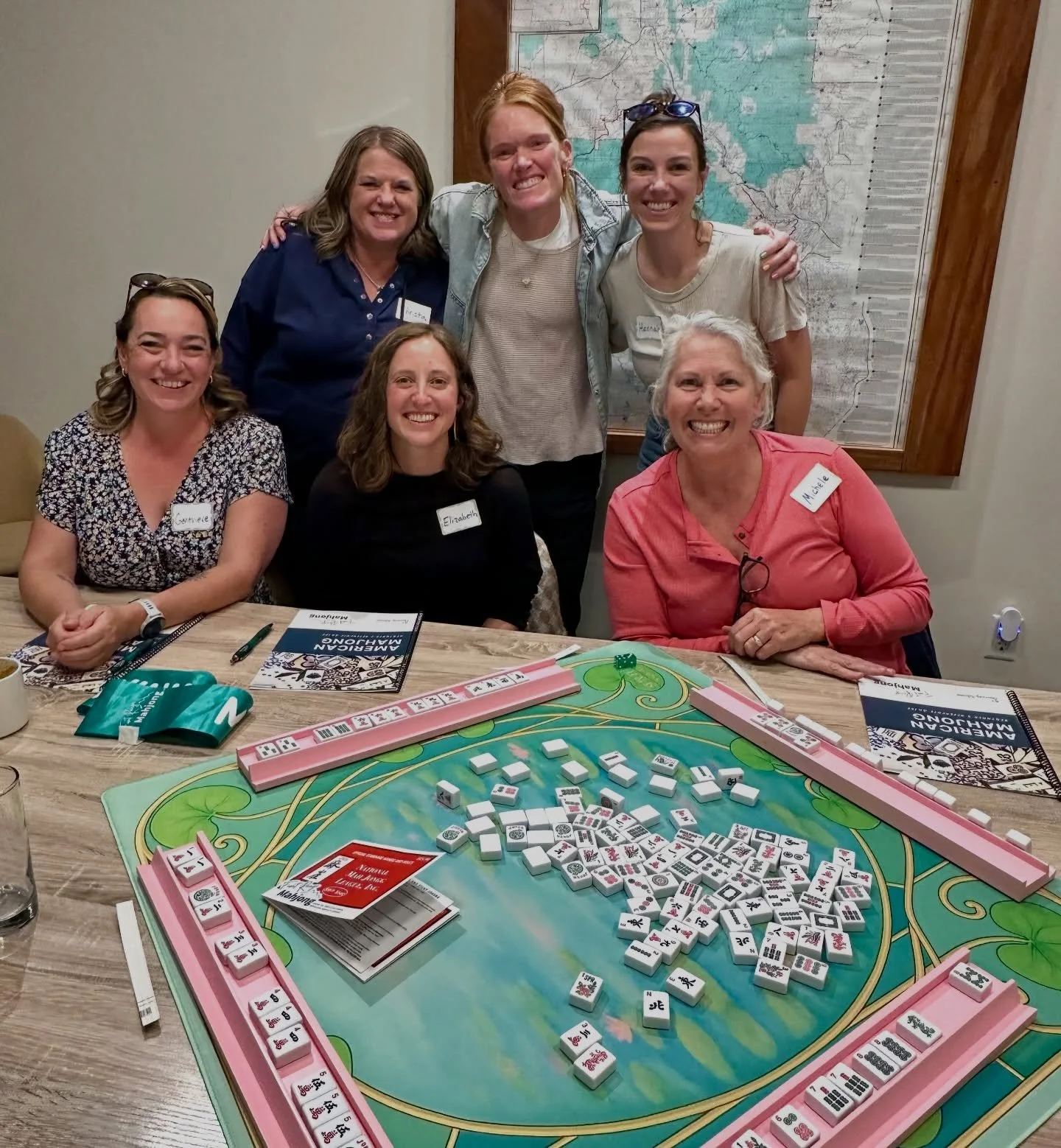 Fun pop up intro class last night! Loved teaching this group- they were super engaged and had so many great questions! 🙌🎉 

Check out that winning 369 NEWS hand (self-picked and Jokerless)!! 🀄️

#mahjongcommunity #mahjongclass #mahjongnight #mahjo