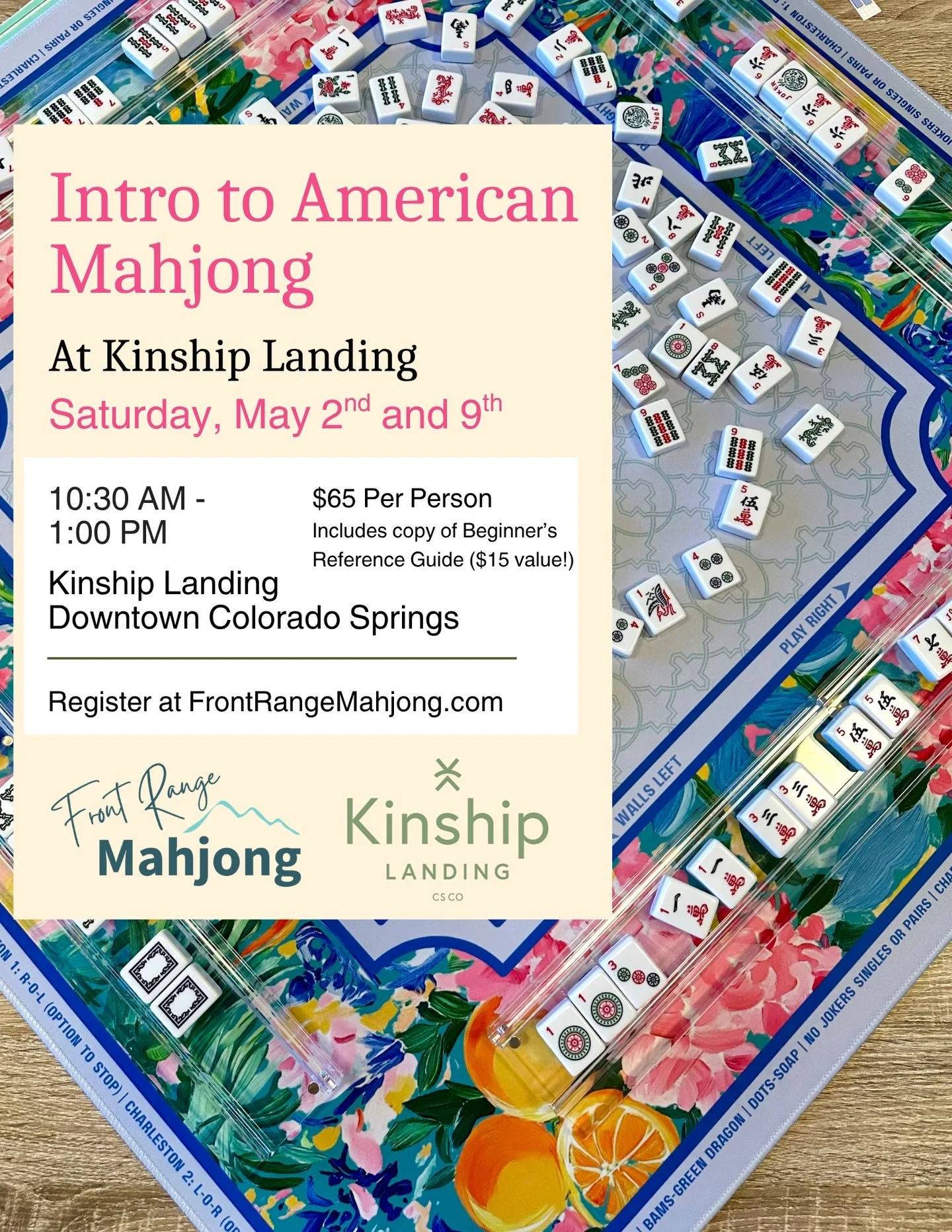 Ready to learn something new in May? Come join us for an Intro to American Mahjong class on May 2nd or 9th at Kinship Landing!

There&rsquo;s only one spot left for the 2nd and six spots left for the 9th! 

🔗 Visit our link in bio to book your spot!