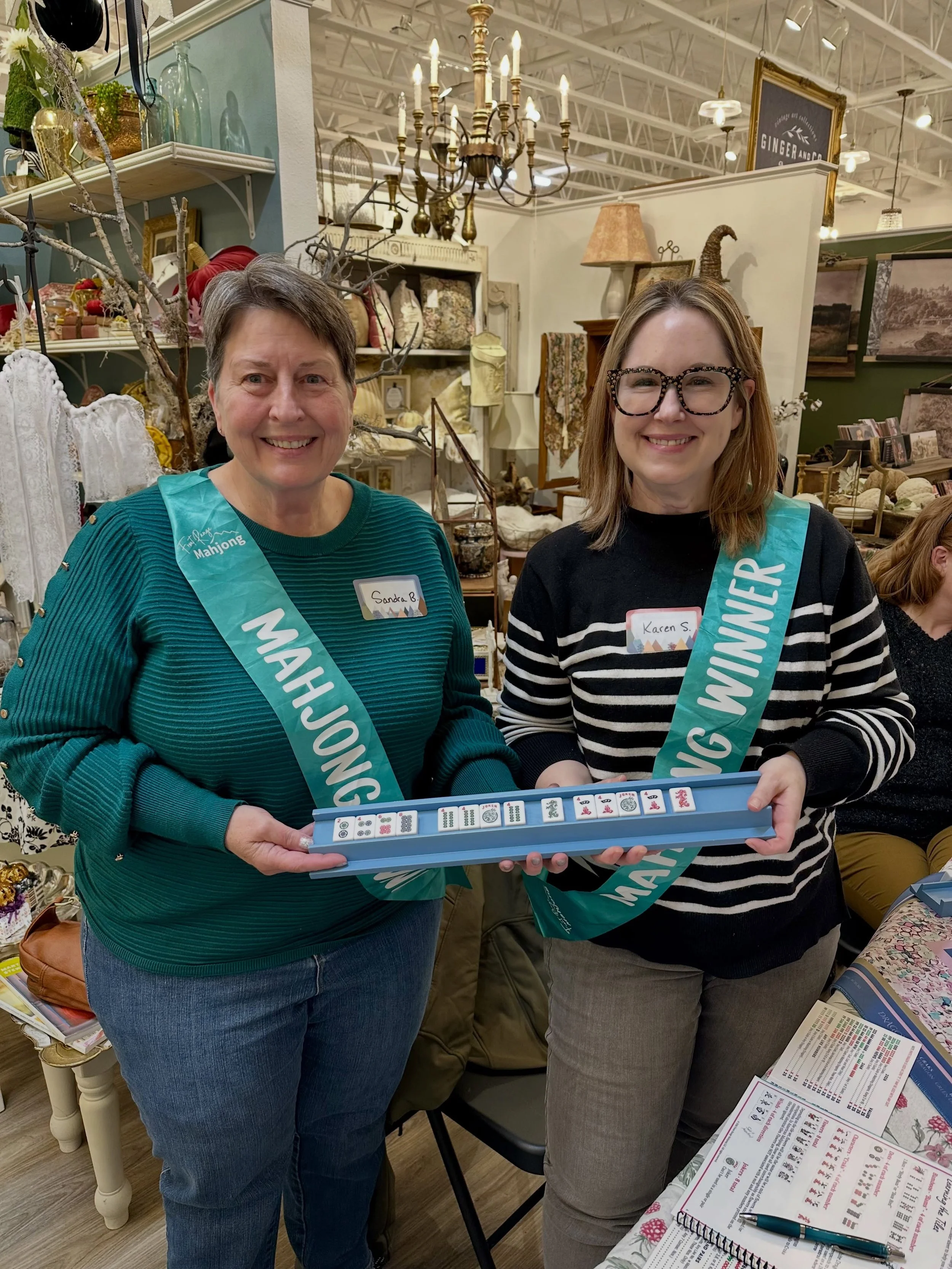 That first mahjong feeling! ✨ Such a fun Intro group at Flourish Boutiques this week!

Colorado Springs mahjong, mahjong near me, mahjong lessons, mahjong classes #mahjongcommunity #mahjonginstructor #mahjonglessons #coloradomahjong #mahjongg
