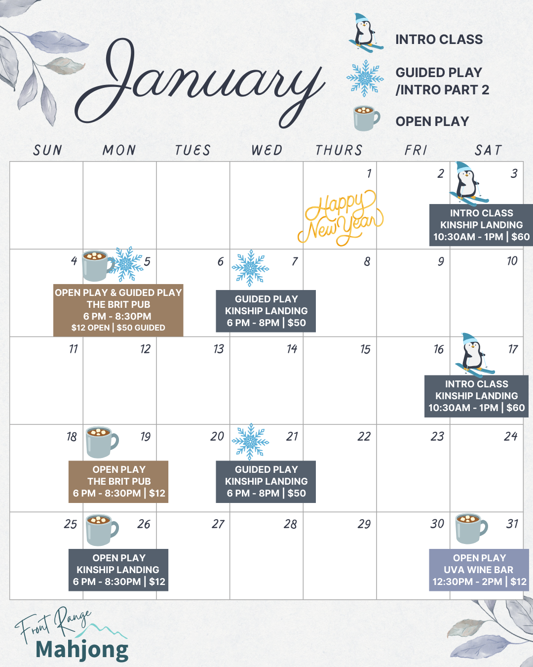 january schedule