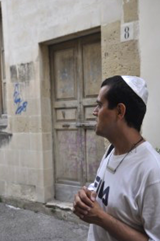 Lecce, Italy: Giuseppe Pagliare outside of #8 on Via della Sinagoga