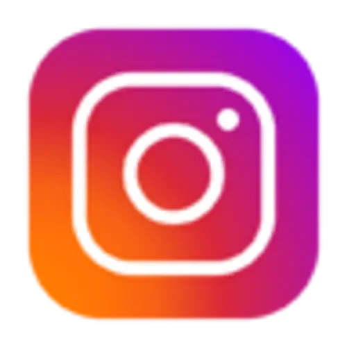 Instagram logo with a gradient background of purple, pink, and orange