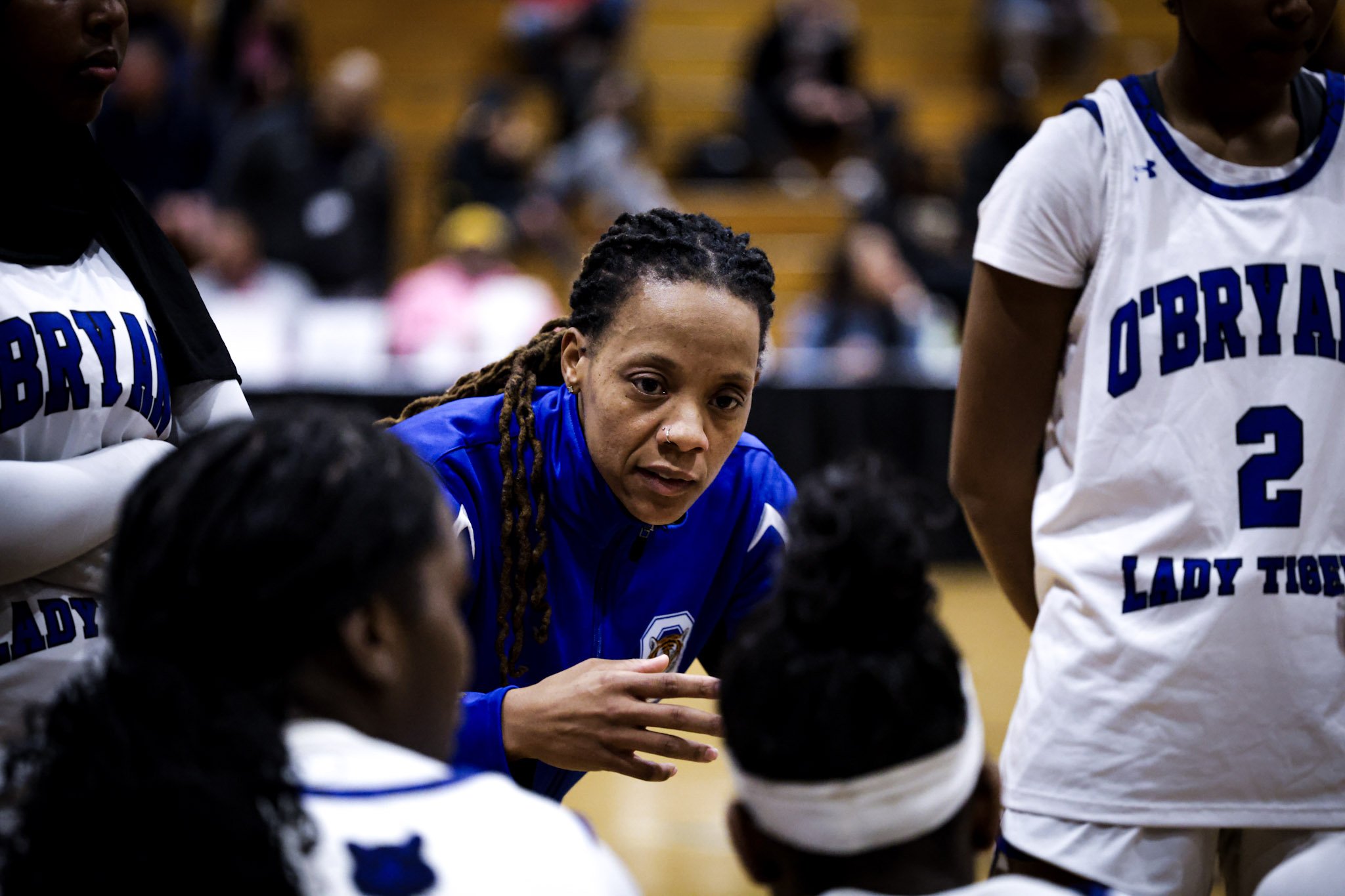 O'Bryant Girls Basketball Coach at Halftime 