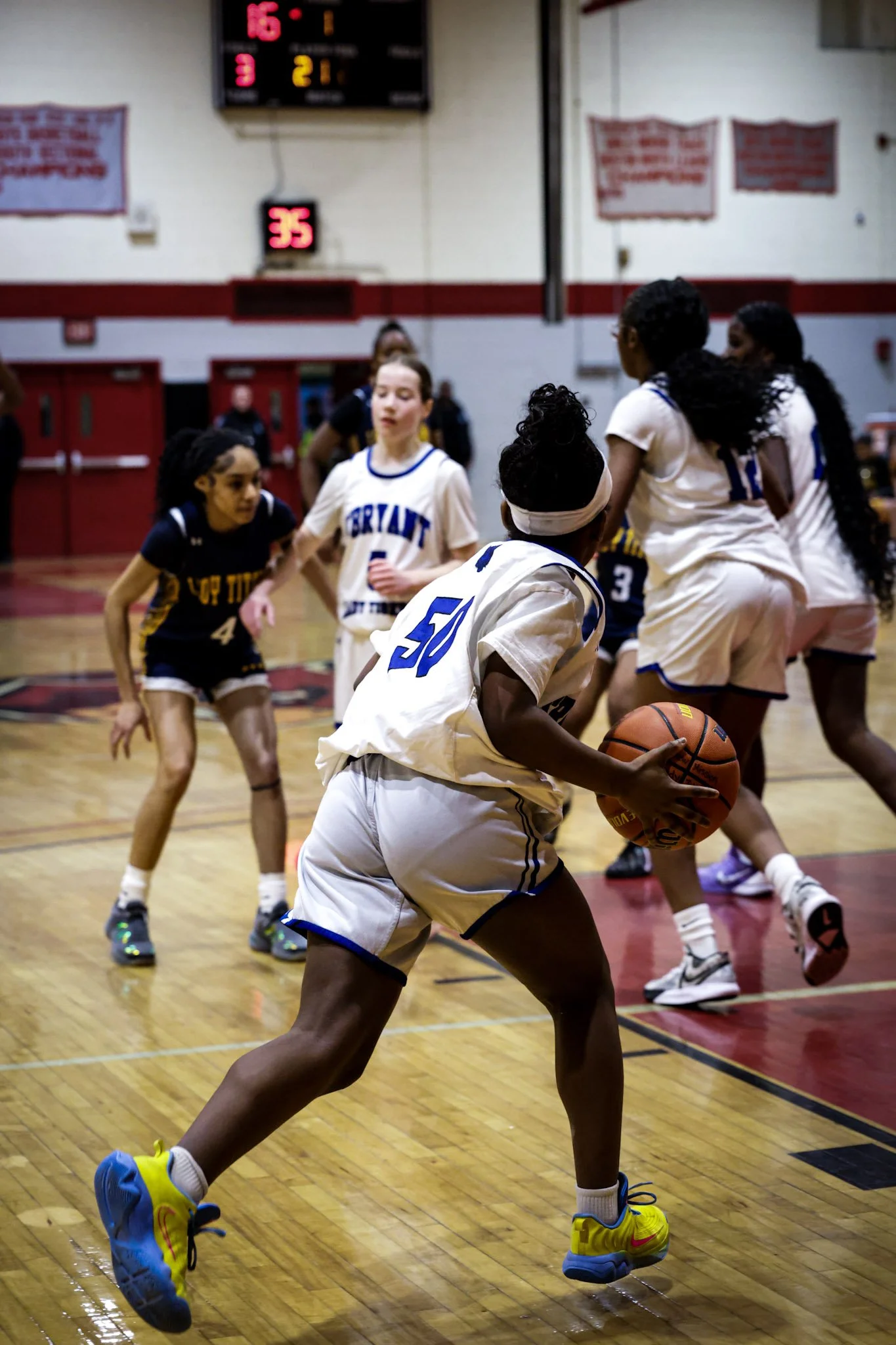 O'Bryant player receives the ball 