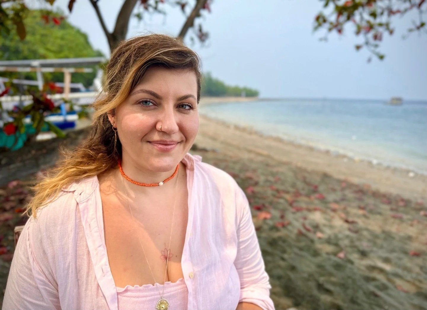 Megi (Albania)
Pemuteran, Bali.  

Megi embodies authenticity. Like driftwood carried by the ocean, Megi follows the flow of life and nature. A native of Albania, she emigrated to Bologna, Italy, as a young woman. She previously worked in Malaysia be