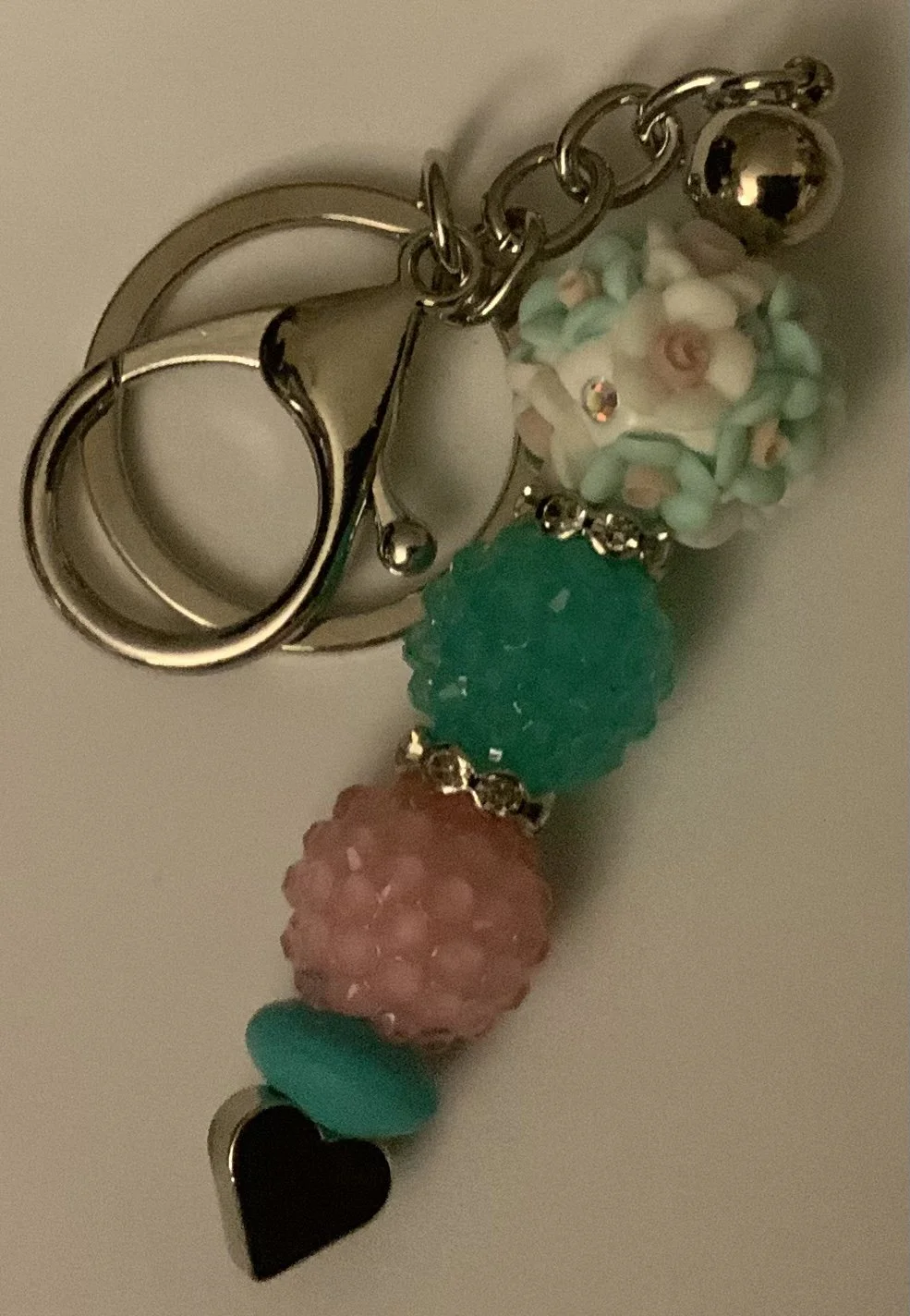 Turquoise Flower Bead keychain
