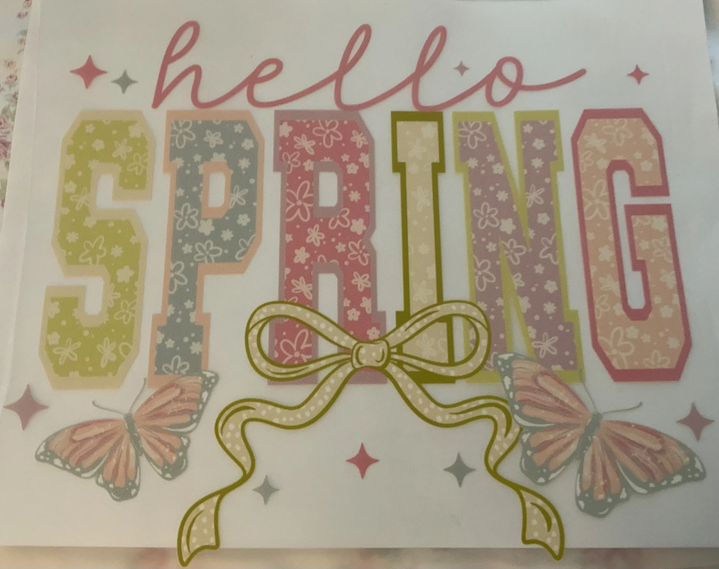 hello SPRING shirt transfer