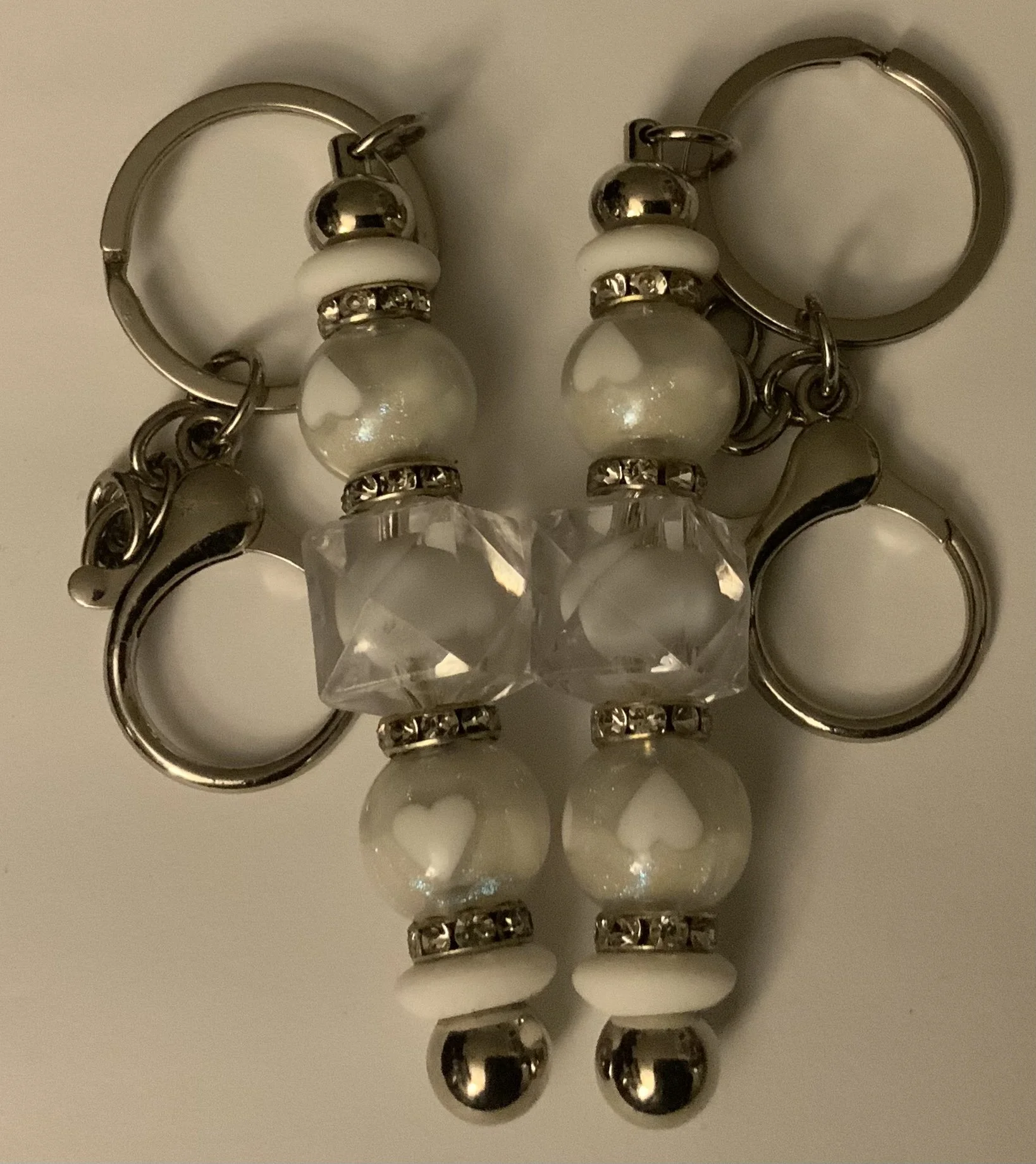 White Heart Keychain