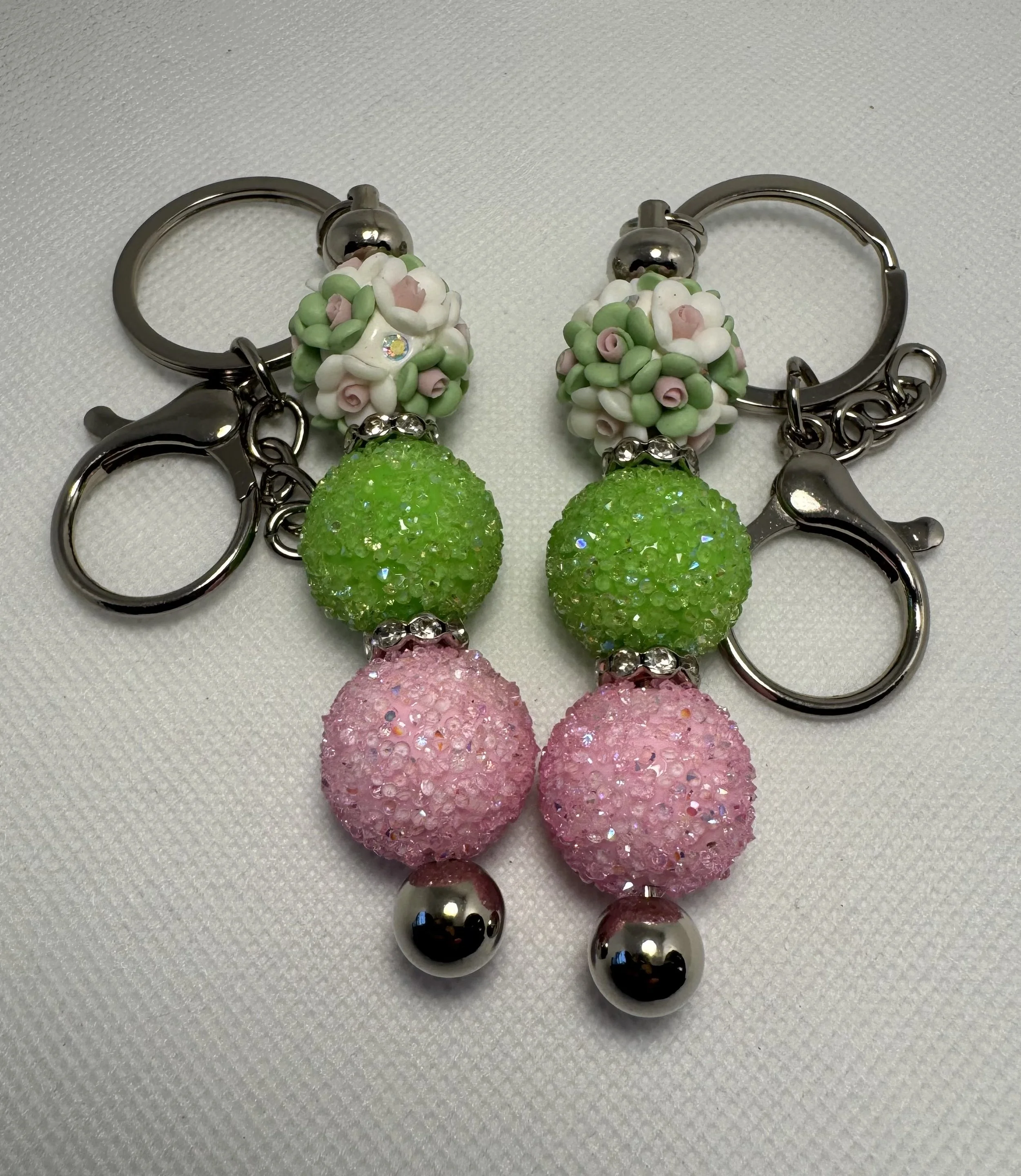Flower Bead Keychain(Green)
