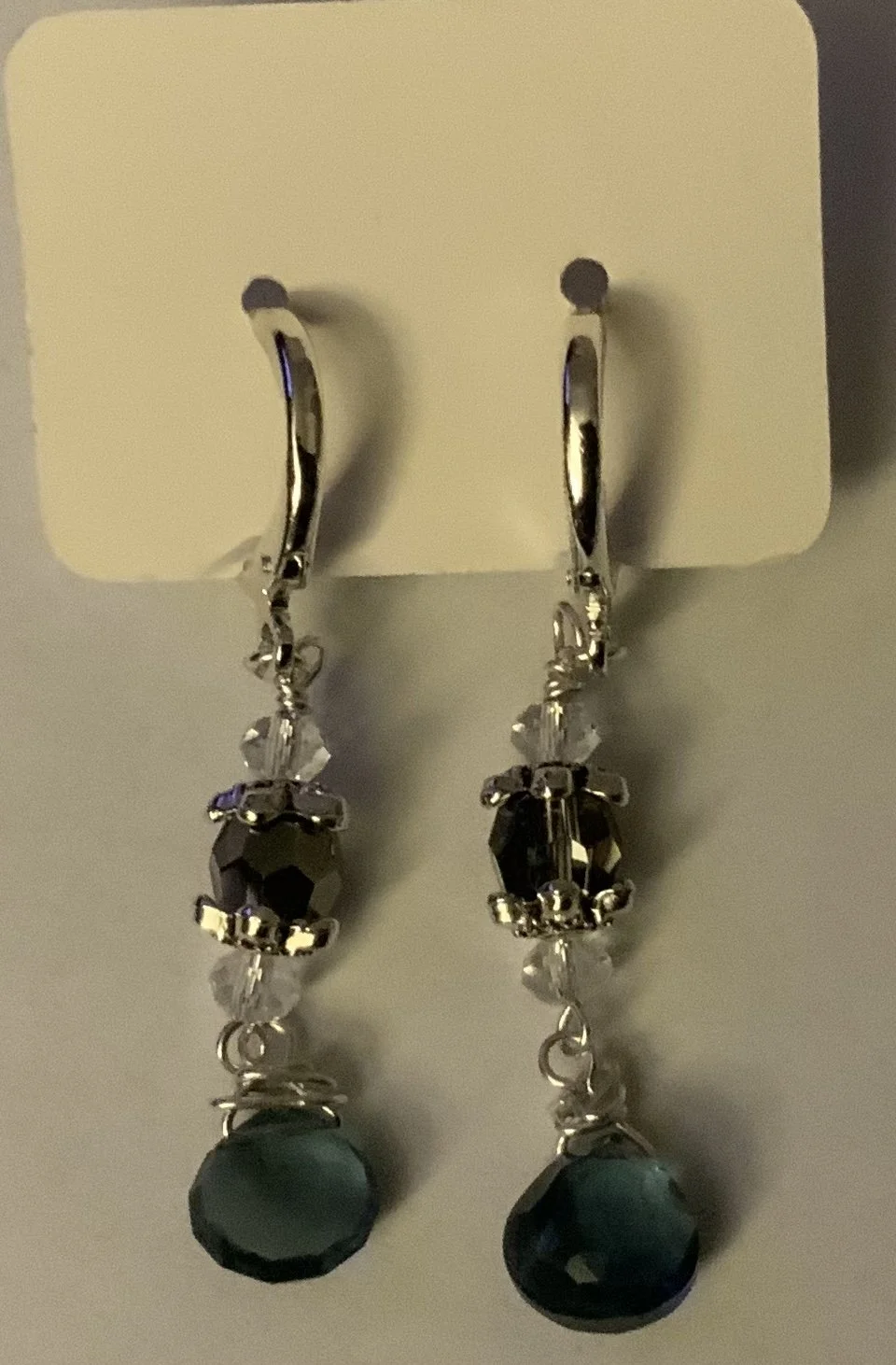Indian Sapphire Swarovski Cystal Earrings