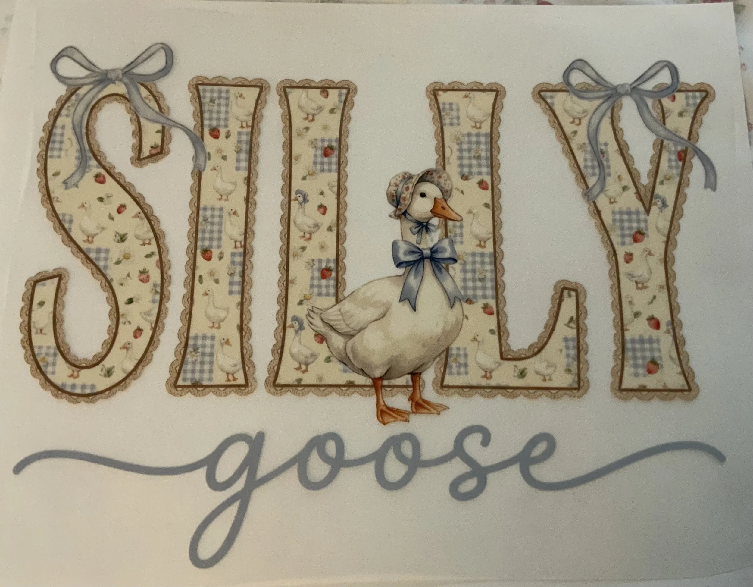 Silly goose shirt transfer
