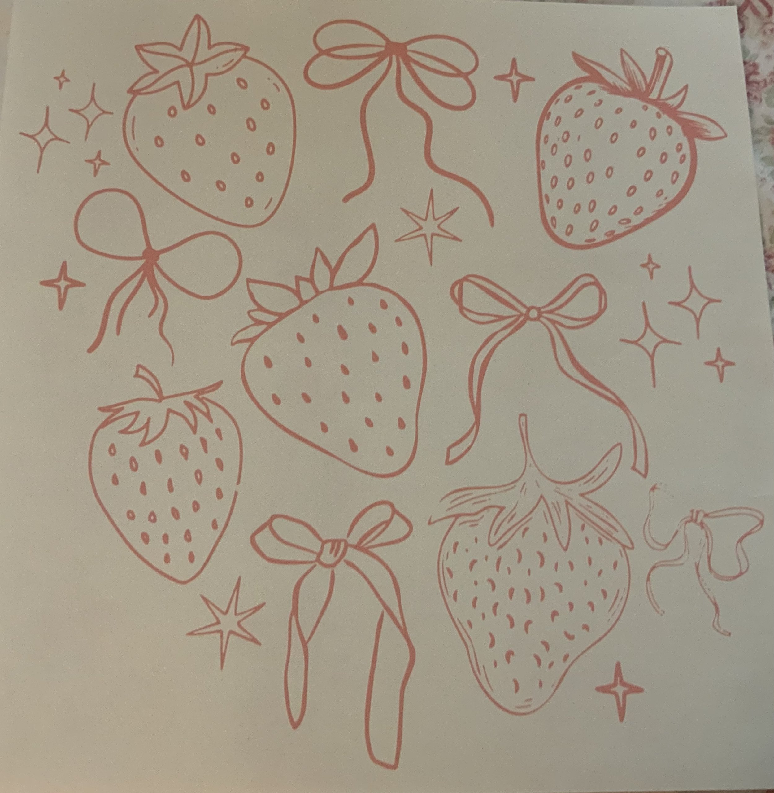 Strawberries and Bows shirt transfer