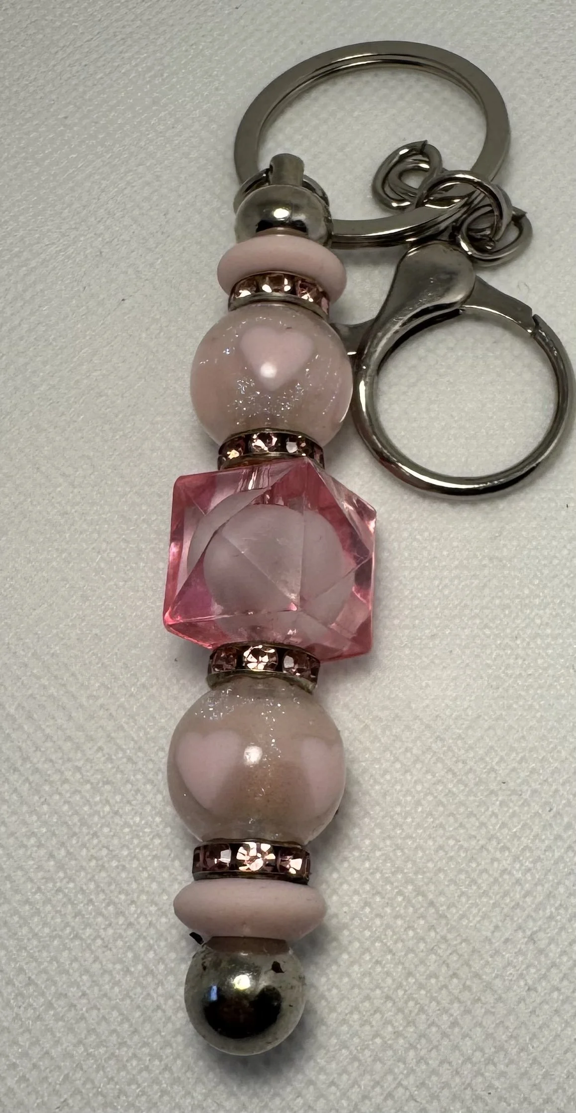 Baby Pink Heart Keychain