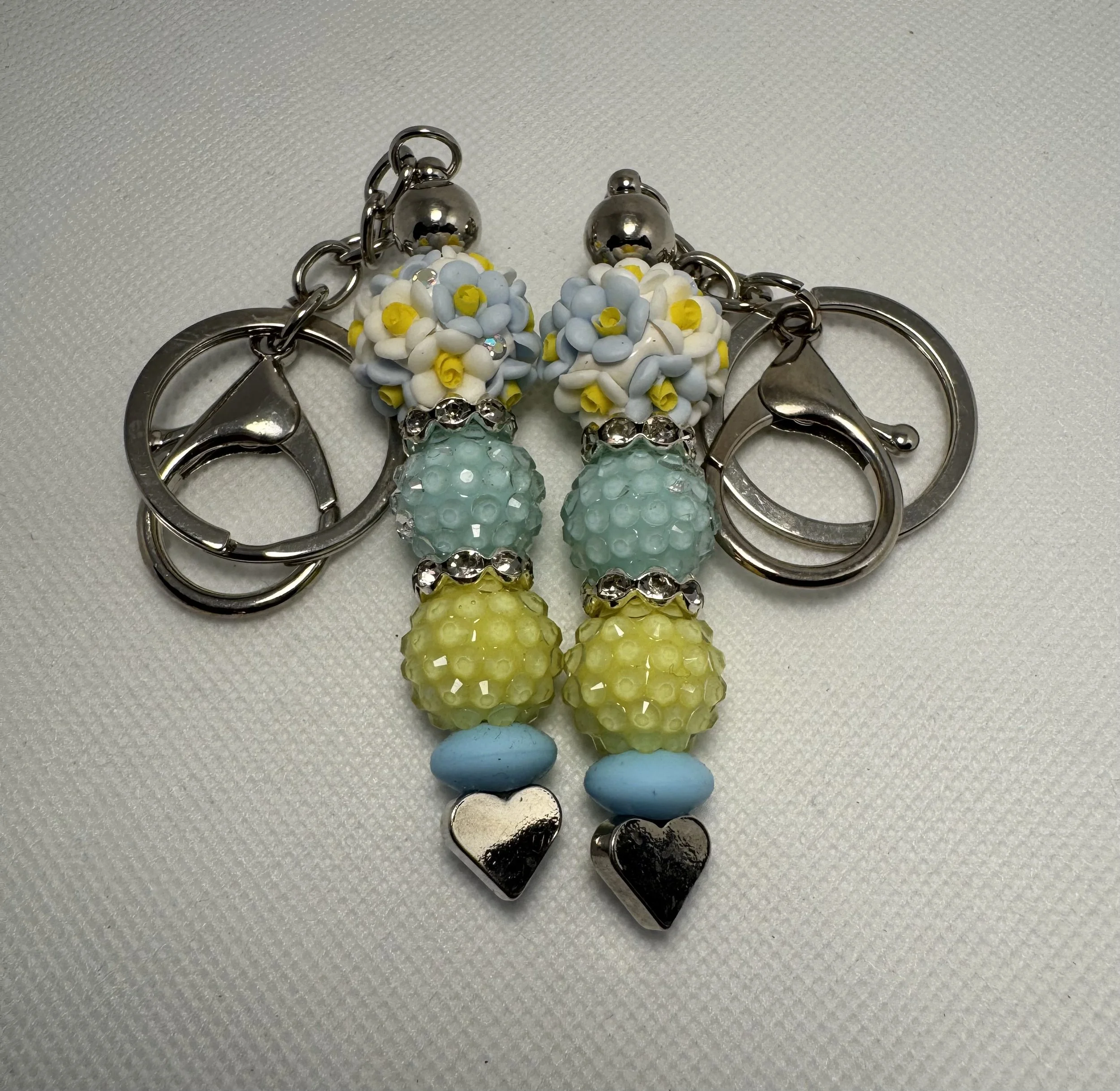 Flower Bead Keychain (BabyBlue)