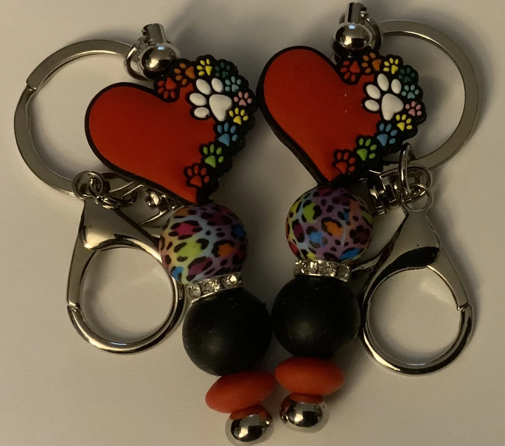 Paw Print Heart keychain